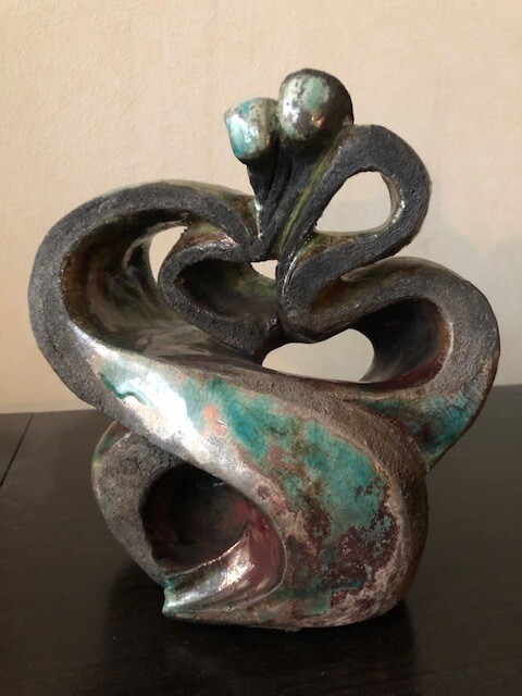 Sculpture intitulée "Cuivrées" par Christine Batard, Œuvre d'art originale, Terre cuite
