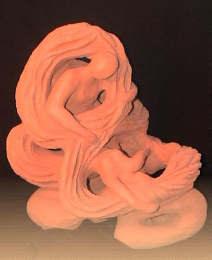 Sculpture titled "Liane" by Christine Batard, Original Artwork, Terra cotta