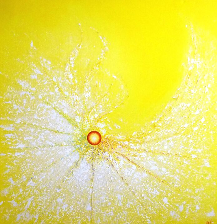 Peinture intitulée "Soleil" par Christine Billerey, Œuvre d'art originale, Acrylique