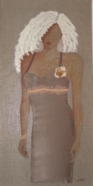 Painting titled "Blond vénitien" by Christine Bousquet, Original Artwork, Oil
