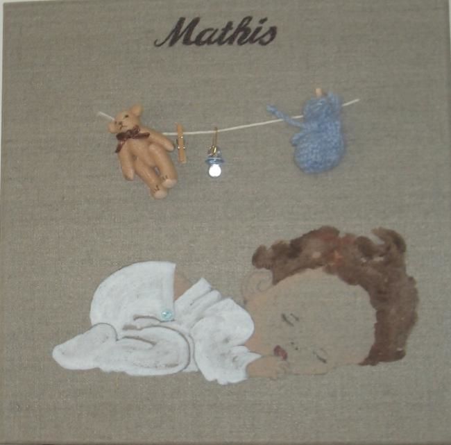Painting titled "Mathis" by Christine Bousquet, Original Artwork, Oil