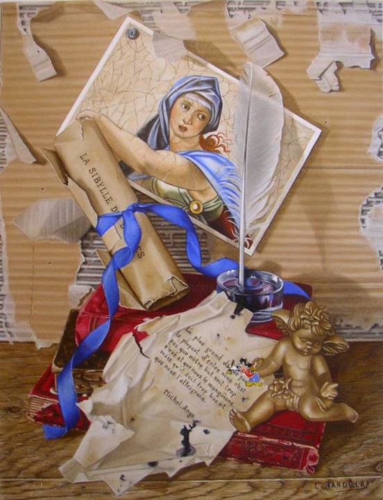 Картина под названием "Hommage à Michel An…" - Christine Hardelay, Подлинное произведение искусства