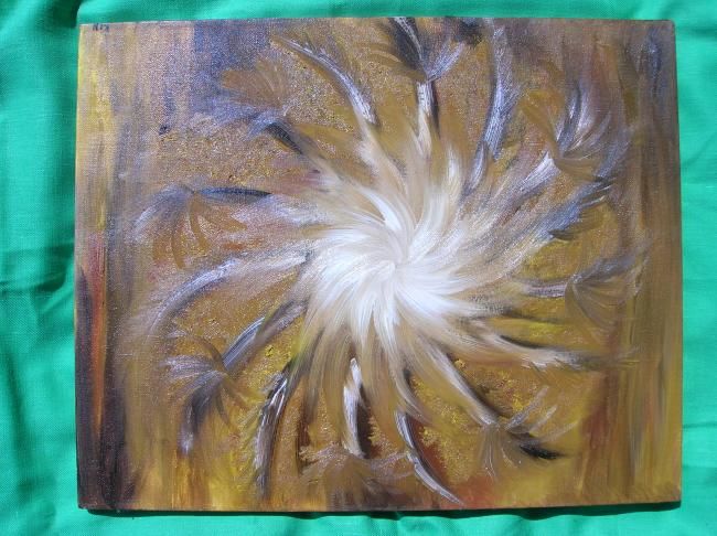 Painting titled "plumes" by Christine Barbier, Original Artwork