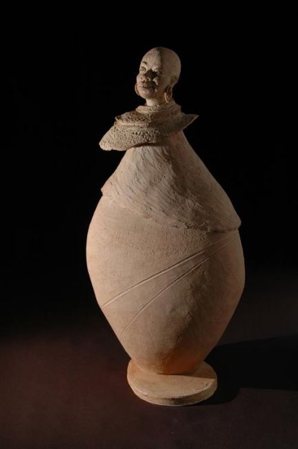 Sculpture intitulée "fille des sables" par Christine Lambert, Œuvre d'art originale