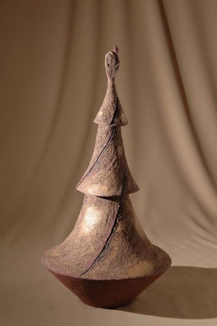 Sculpture titled "troisetages" by Christine Lambert, Original Artwork, Terra cotta