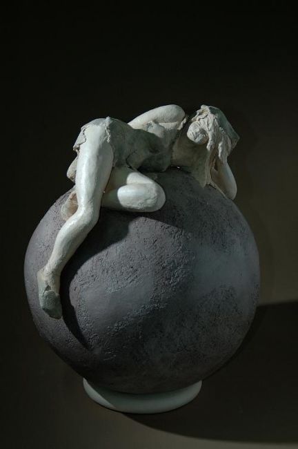 Sculpture intitulée "contemplation" par Christine Lambert, Œuvre d'art originale, Terre cuite