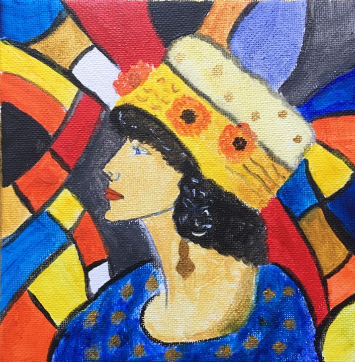 Peinture intitulée "Femme au chapeau" par Christine Pageot, Œuvre d'art originale, Acrylique