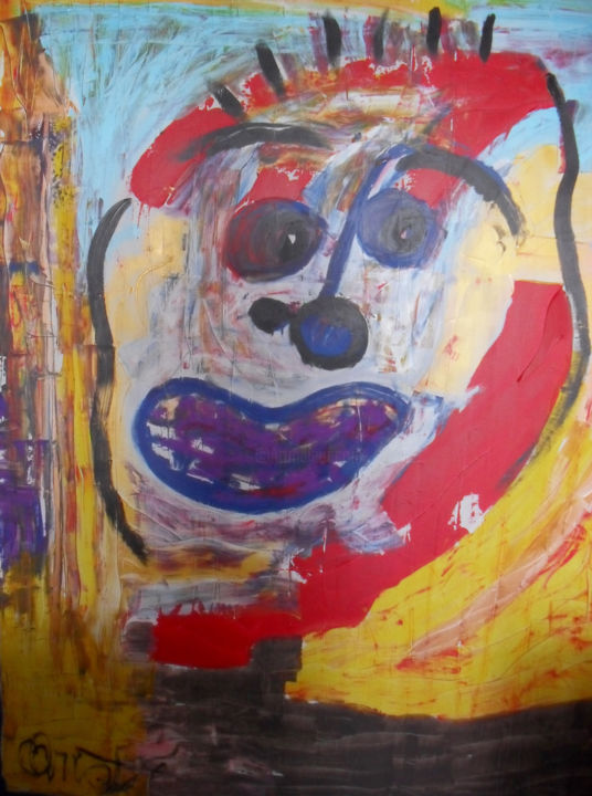 Painting titled "verbazing.jpg" by Chris Sandee, Original Art, Acrylic