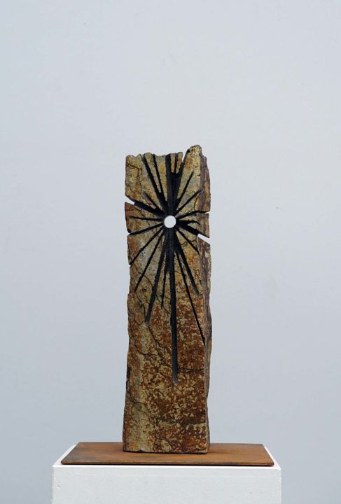 Sculpture titled "Basalt Column 3" by Christoph Jakob, Original Art, Stone