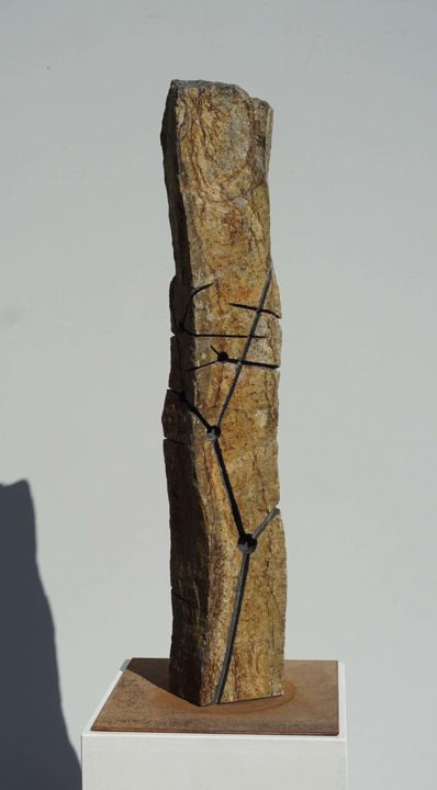 Sculpture titled "Basalt Column 9" by Christoph Jakob, Original Art, Stone