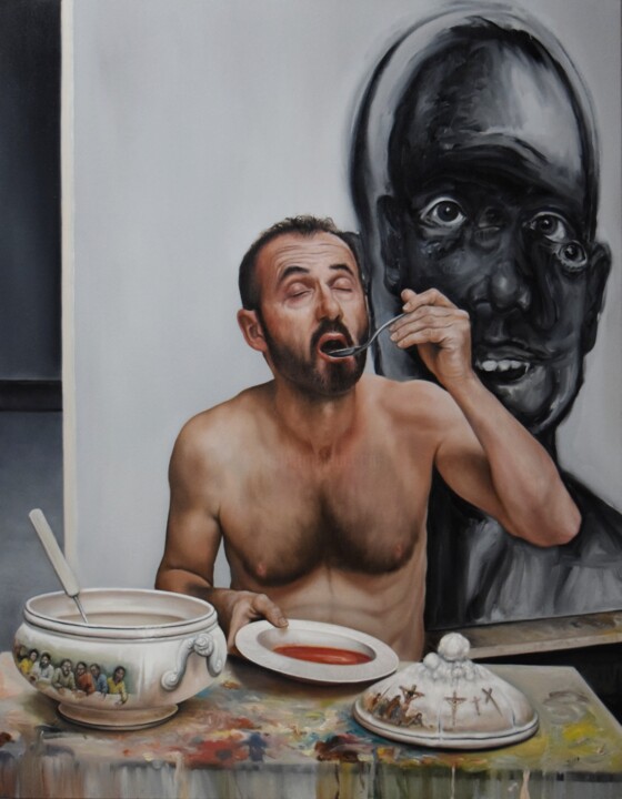Peinture intitulée "Face FS188 Last Din…" par Christophe Avella Bagur, Œuvre d'art originale, Huile