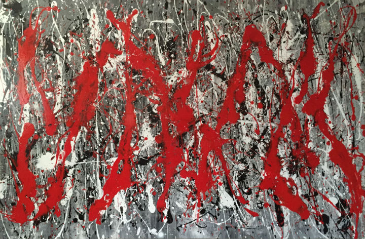 Peinture intitulée "INFERNO" par Christophe Blanchard, Œuvre d'art originale, Acrylique