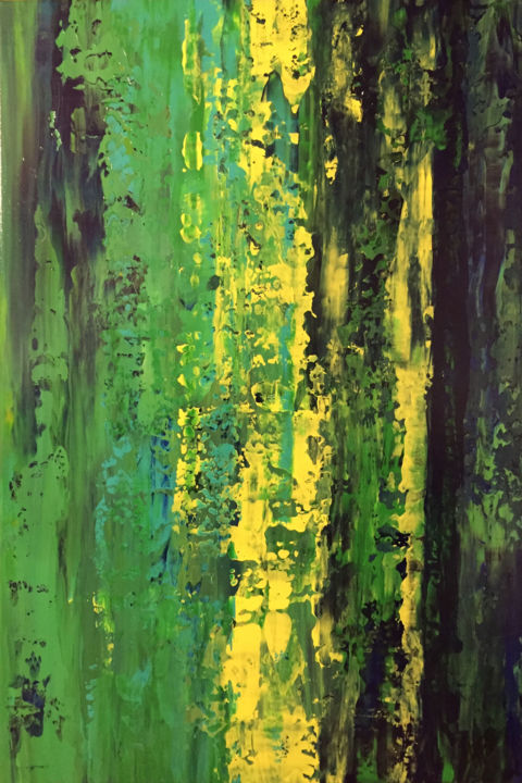 Painting titled "DEEP FOREST" by Christophe Blanchard, Original Artwork, Acrylic