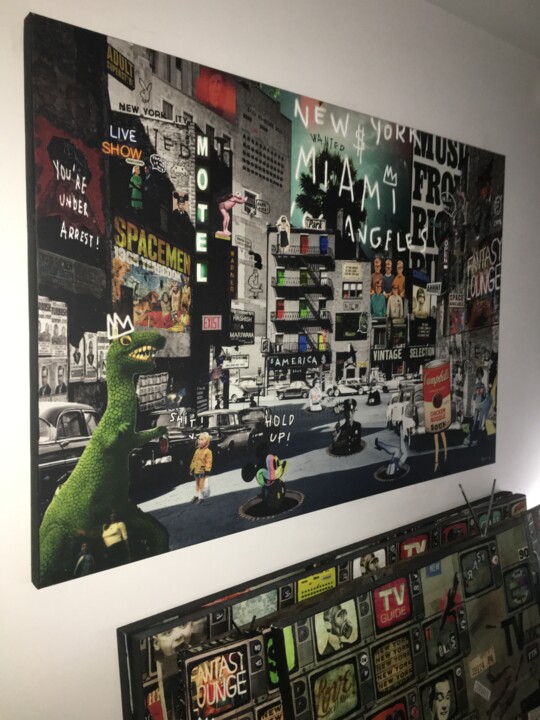 Peinture intitulée "WANTED MIAMI !" par Christophe Brunet (Artof), Œuvre d'art originale