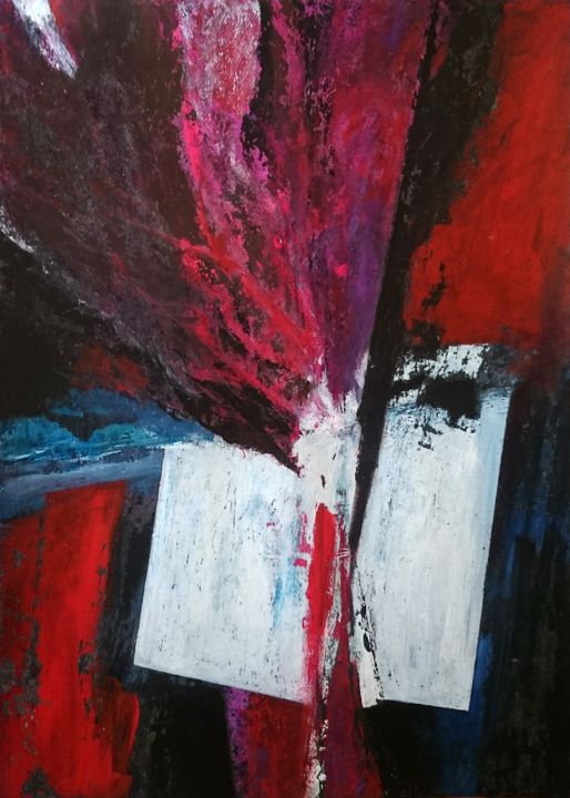 Painting titled "Cosmogonie N°5" by Christophe Houllier, Original Artwork, Acrylic