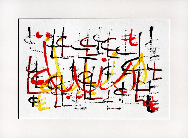 Картина под названием "Ecriture 3" - Christophe Lebreton, Подлинное произведение искусства, Акрил