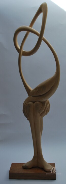 Скульптура под названием "le rêve" - Christophe Lm, Подлинное произведение искусства, Дерево