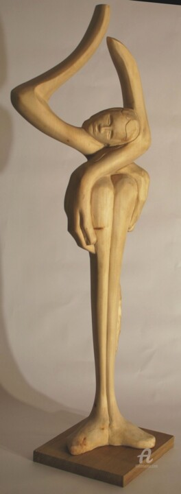 Escultura titulada "belle endormie" por Christophe Lm, Obra de arte original, Madera