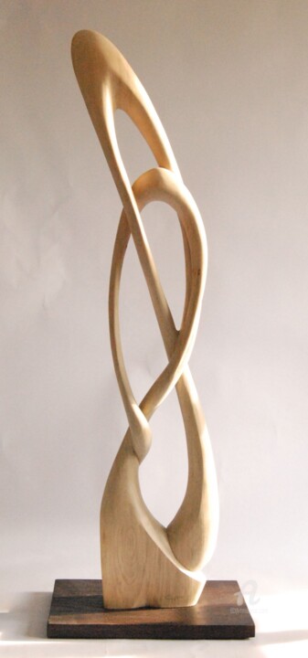 Sculpture titled "Trame Synaptique" by Christophe Lm, Original Artwork, Wood