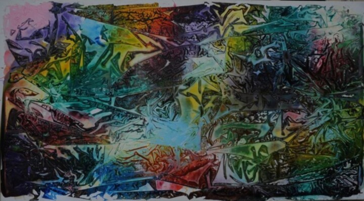 Painting titled "Série XP PLIURE FRO…" by Christophe Moreau, Original Artwork, Acrylic Mounted on Wood Stretcher frame