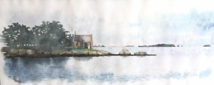 Peinture intitulée "Golfe du morbihan" par Christophe Rinaldi, Œuvre d'art originale