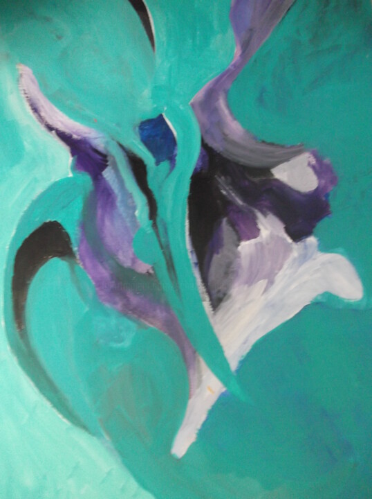 Painting titled "iris" by Christophe Schaefer, Original Artwork, Acrylic