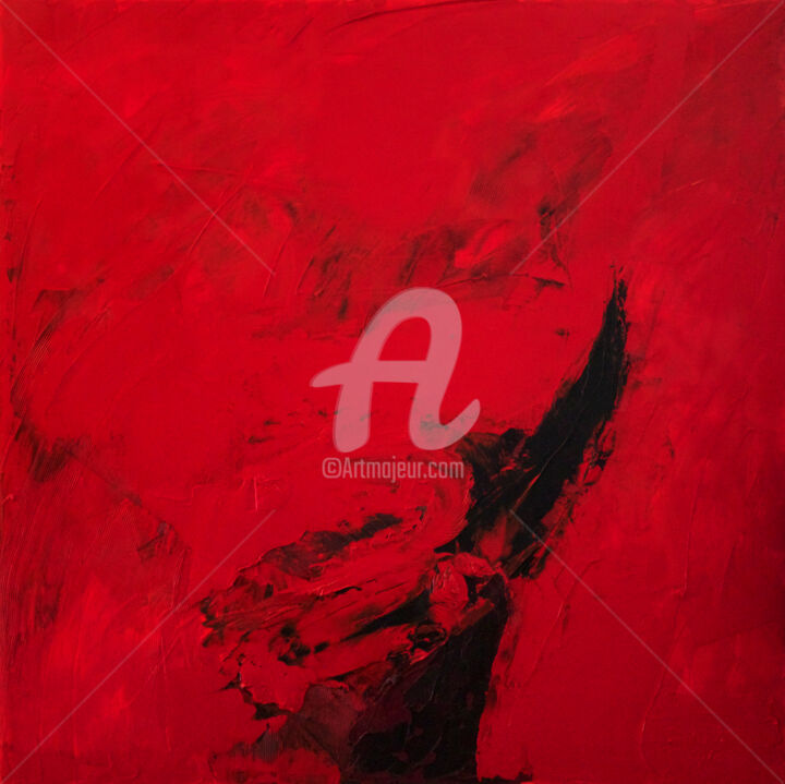 Peinture intitulée "Recherches - Rouge…" par Christophe Sola, Œuvre d'art originale, Huile