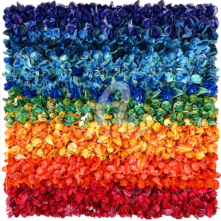 Peinture intitulée "Rainbow 3" par Christophe Sola, Œuvre d'art originale, Huile