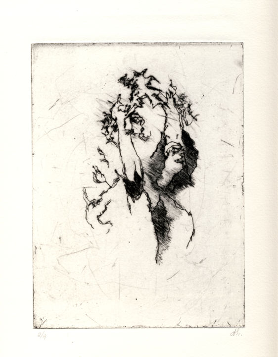Gravures & estampes intitulée "Cassandre" par Christophe Thomas, Œuvre d'art originale, Gravure