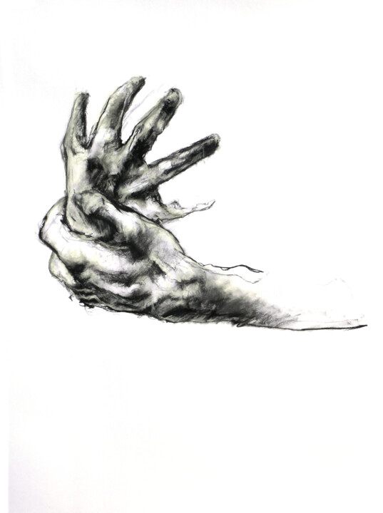 Рисунок под названием "L'absente (2)" - Christophe Thomas, Подлинное произведение искусства, Древесный уголь