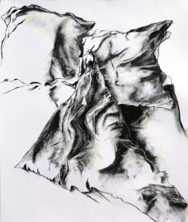 Dibujo titulada "L'absence" por Christophe Thomas, Obra de arte original, Carbón