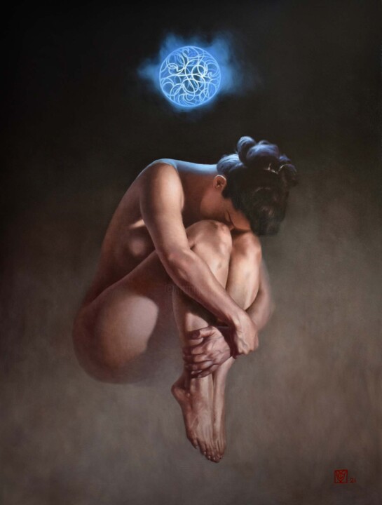 Pintura titulada "Birth Of A Nereid" por Christophe Vacher, Obra de arte original, Oleo