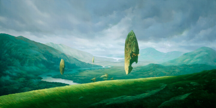 Painting titled "The Messengers" by Christophe Vacher, Original Artwork, Other