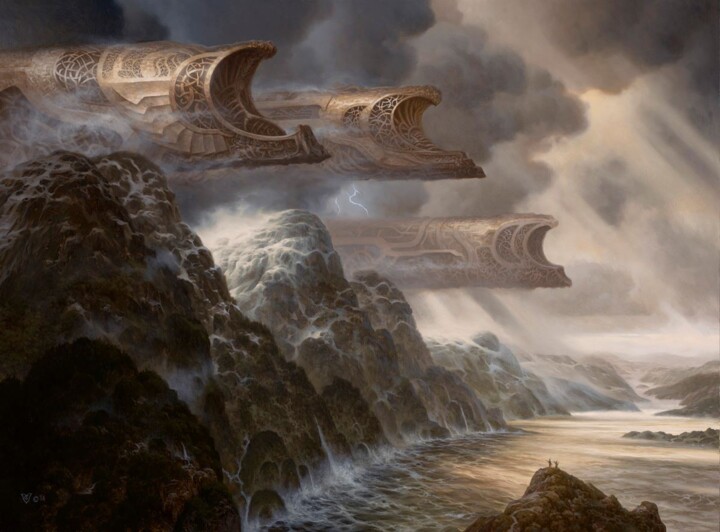Painting titled "Northern Shores" by Christophe Vacher, Original Artwork, Oil