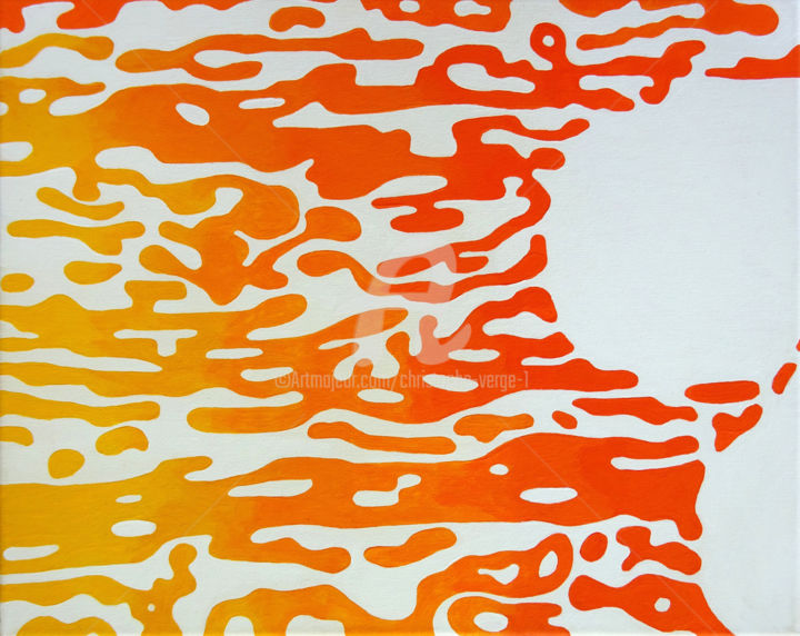 Картина под названием "Magma 7" - Christophe Vergé, Подлинное произведение искусства, Акрил Установлен на Деревянная рама дл…
