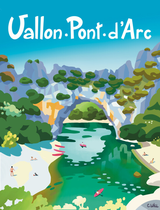 Drawing titled "Affiche de Vallon-P…" by Christophe Williart, Original Artwork, Digital Painting