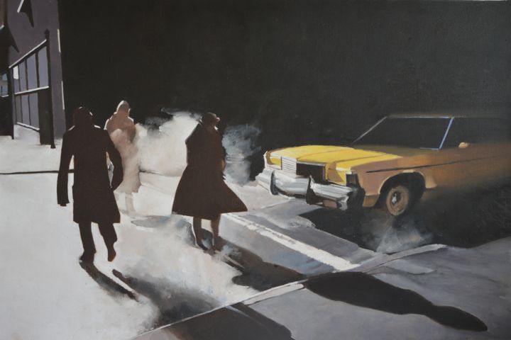 Painting titled ""Dorénavant les esc…" by Baltimore, Original Art, Oil