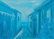 Painting titled "Village de pêcheurs" by Christophe Caux, Original Artwork