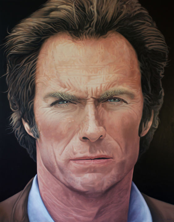 Peinture intitulée "Clint Eastwood 1978" par Christophe Daras, Œuvre d'art originale