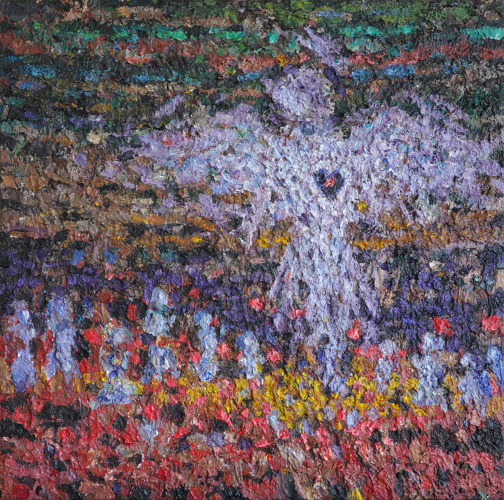 Painting titled "L'apparition" by Christophe Dupin, Original Artwork, Acrylic