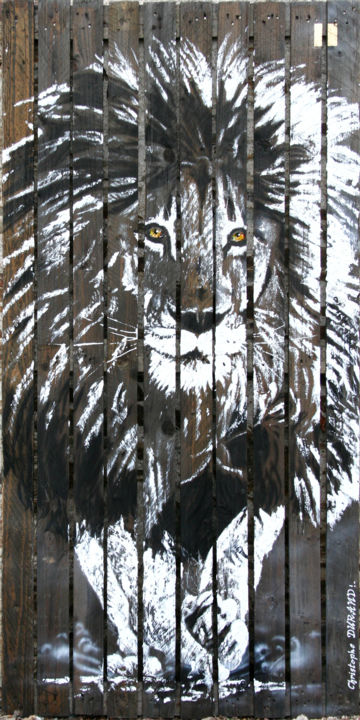 「lion-160-80-1.jpg」というタイトルの絵画 Christophe Durandによって, オリジナルのアートワーク, アクリル