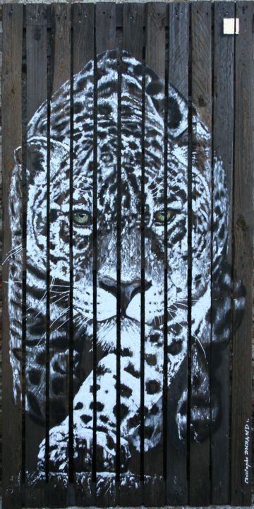 「leopard-160-80.jpg」というタイトルの絵画 Christophe Durandによって, オリジナルのアートワーク, アクリル