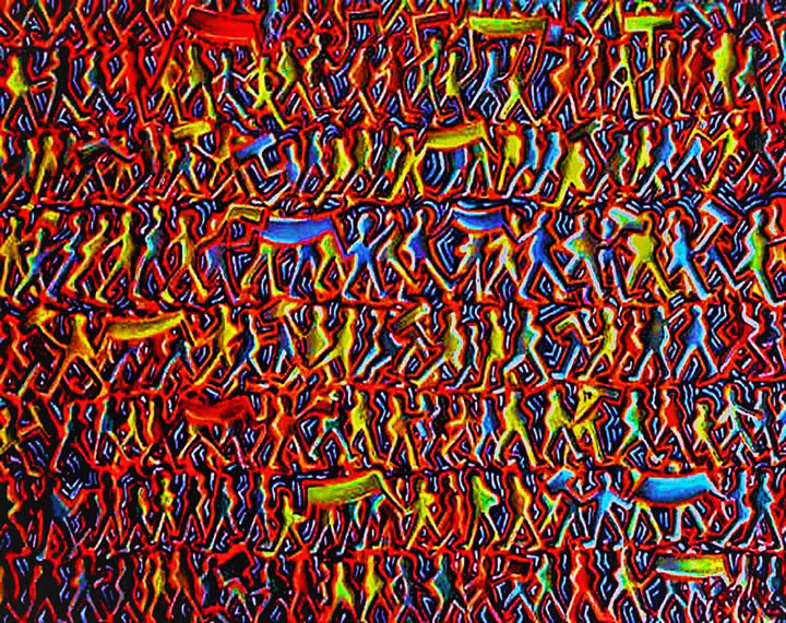 Peinture intitulée "La couleur des nati…" par Christophe Gol, Œuvre d'art originale, Huile