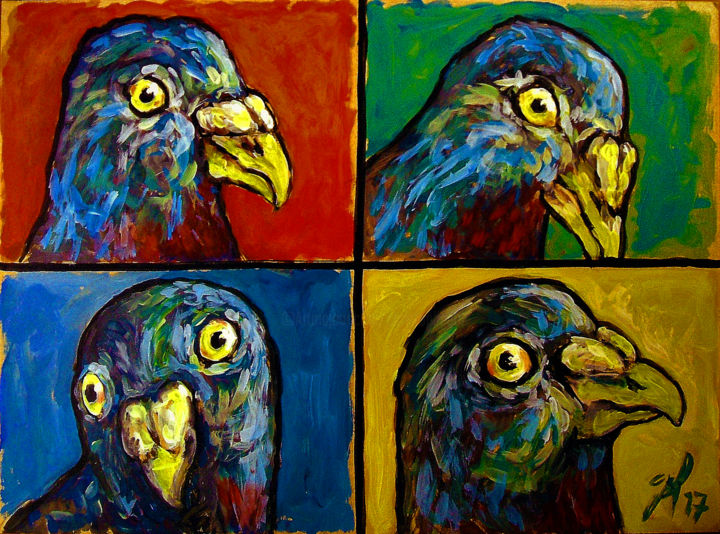 Peinture intitulée "Regard animal" par Christophe Gol, Œuvre d'art originale, Acrylique