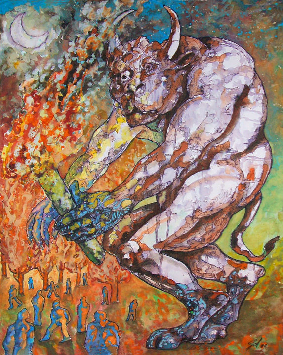 Картина под названием "Astérion" - Christophe Gol, Подлинное произведение искусства, Акрил