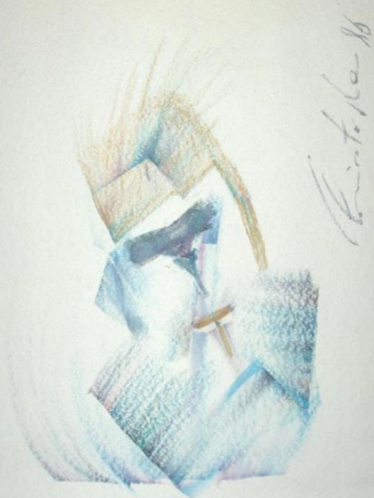 Pittura intitolato "l'homme à la cigare…" da Christophe Gremaud, Opera d'arte originale