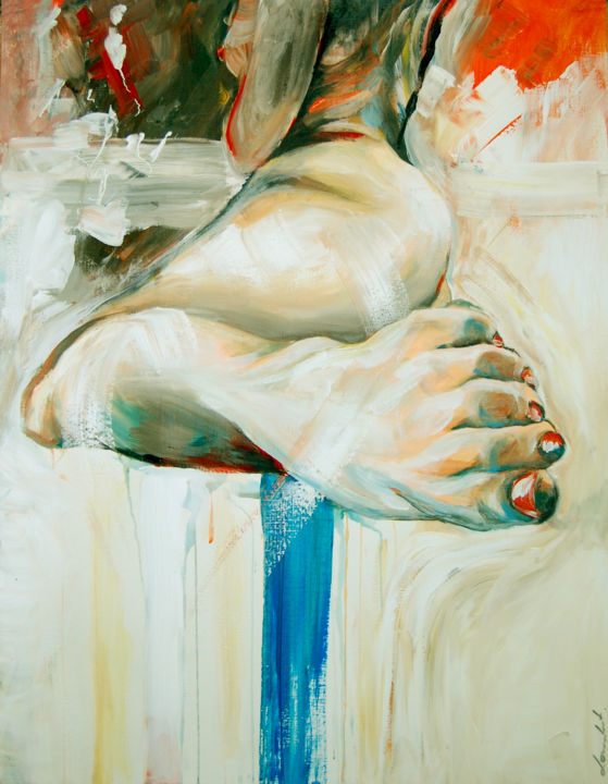 Peinture intitulée "Contre-plongée" par Christophe Lambert, Œuvre d'art originale, Acrylique