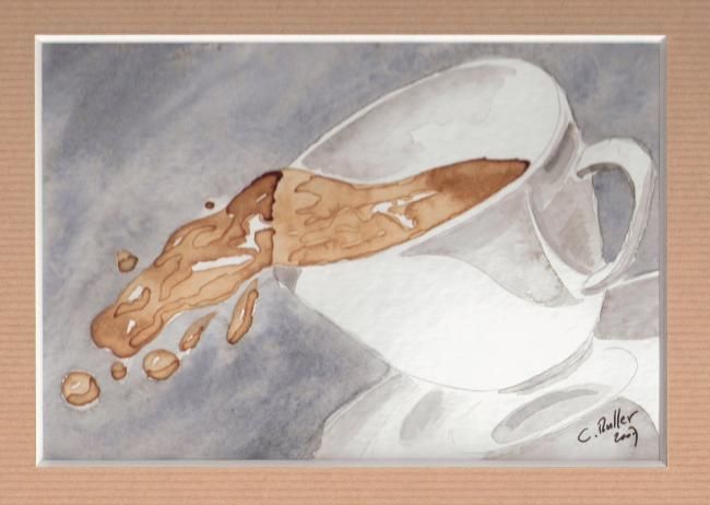 Painting titled "Tasse Espresso" by Christophe Muller, Original Artwork