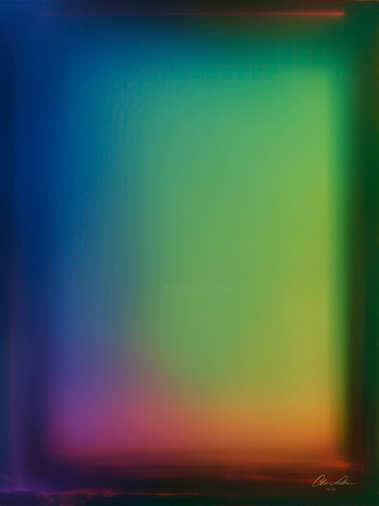 Arte digitale intitolato "Verdant Luminescence" da Christopher Davis, Opera d'arte originale, Stampa digitale