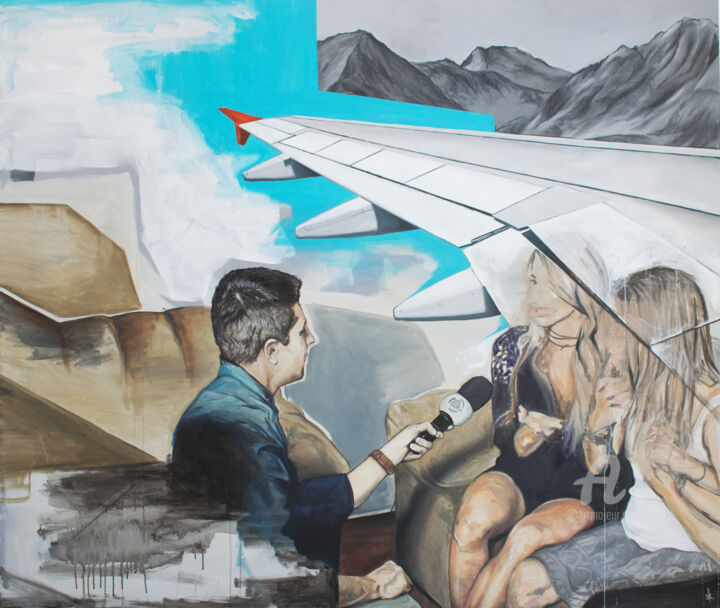 Peinture intitulée "Das Interview" par Christopher Kieling, Œuvre d'art originale, Huile